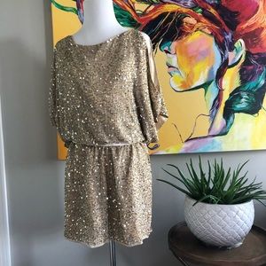 Caché Beaded Gold Dress